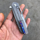 Kansept Shard K1006A4 – 3.5″ CPM‑S35VN Wharncliffe Flipper, Titanium Frame Lock with Timascus Overlay & Clip