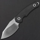 Kunwu Stiffy D. Fixed Blade – 3.54″ Satin Vanadis 4 Steel, Black Micarta Handle + Kydex Sheath (F706BK-2)