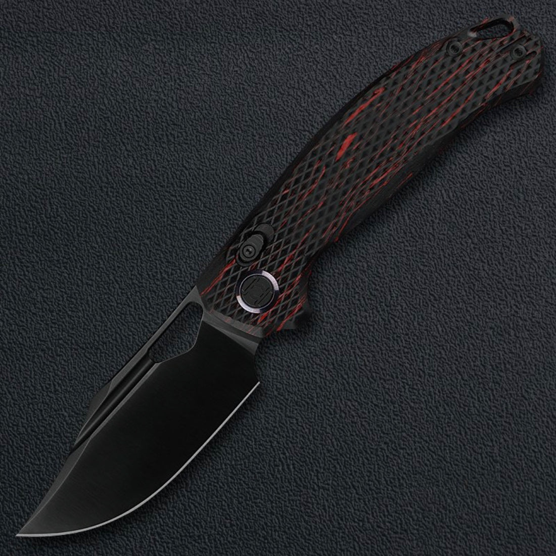 Kunwu Django XL 3.7in Satin DLC Elmax Blade Red G-Mascus Handle X707XL