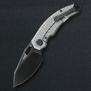 Kunwu Reverse Tux Lefty Padre 3.34in Satin DLC Blade Diamond Textured Titanium Handle K706T-4-LT
