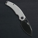 Kunwu Reverse Tux Lefty Padre 3.34in Satin DLC Blade Diamond Textured Titanium Handle K706T-4-LT