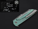 Machinewise Mojave 0753 – 3.45" Stonewash S90V Blade, Green Distressed Titanium Handles