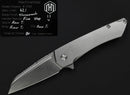 Machinewise Mojave 0739 – 3.45" Stonewash S90V Blade, Finestep Textured Raw Titanium Handles