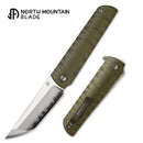 North Mountain Blade Kick Stop Chop Plus 4in Tanto SLD-Magic Blade Green G10 Handle