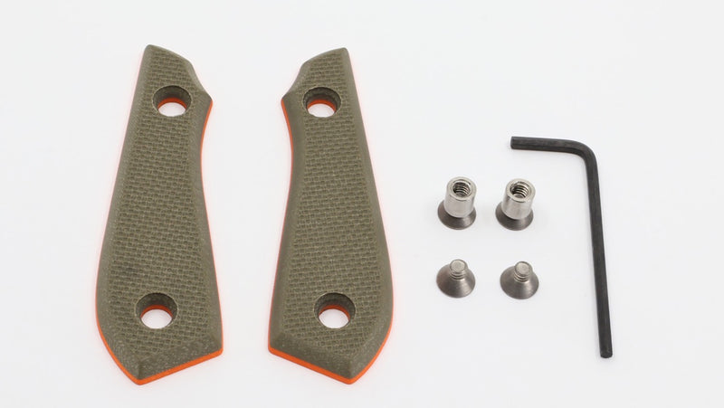 White River Knife & Tool Model 1 Bolt-On Textured G10 Handle Kit - Green / Orange