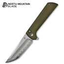North Mountain Blade Chop2-GreenG10 front view folding knife