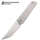 North Mountain Blade Kick Stop Chop Japanese Style M390 Tanto Blade Flat Titanium Handle