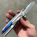Kansept Shard K1006A4 – 3.5″ CPM‑S35VN Wharncliffe Flipper, Titanium Frame Lock with Timascus Overlay & Clip
