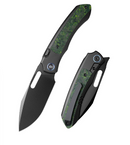 Remette RT-Orca ORCALS – 3.15″ DLC M390 Drop Point, Titanium & Luminous Carbon Fiber, Button Frame Lock