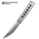 North Mountain Blade KAIKEN – 3.5" M390 Nature Hole Tanto, Titanium Handle & Clip