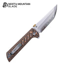 North Mountain Blade CHOP 2 3.5" SLD-MAGIC Button Lock Flipper Snake Skin G10 2406-BKSK