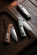 North Mountain Blade Ultra Quick-Open Design 3in SLD-Magic Japanese Blade Jade G10 Handle