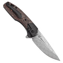 Kansept Cassowary 2.9" Damascus with Black Stonewashed Titanium & Copper Carbon Fiber Handles - K2065B5