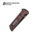 North Mountain Blade CHOP2 Red Ceramic Carbon Fiber 3.5" SLD-Magic DLC Button Lock Knife – .45 Thumb Disc (2406-ORCF-DLC)