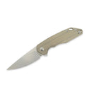 Giant Mouse ACE Corta 3.1in BÃ¶hler M390 Microclean Stainless Steel Green Canvas Micarta Handle