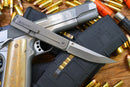North Mountain Blade KAIKEN – 3.5" M390 Tanto, Flat Titanium Handle & Titanium Clip