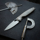 Giant Mouse ACE REO 3.32in Stonewashed CPM Magnacut Blade Textured Titanium Handle