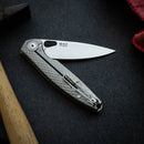 Giant Mouse ACE REO 3.32in Stonewashed CPM Magnacut Blade Textured Titanium Handle