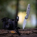 Giant Mouse ACE REO 3.32in Stonewashed CPM Magnacut Blade Textured Titanium Handle