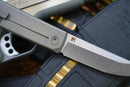 North Mountain Blade KAIKEN – 3.5" M390 Tanto, Flat Titanium Handle & Titanium Clip