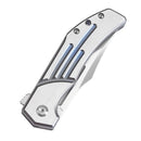 Kansept Orion 3.07in S35VN CNC Textured Milled Blade Blue and Satin Titanium Handle - K1089B1