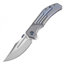 Kansept Orion 3.07in S35VN CNC Milled Blade Blue Anodized Titanium Handle - K1089A1