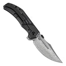 Kansept Orion 3.07in Damascus CNC Milled Blade Blackwash Titanium Handle - K1089A3