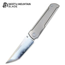 North Mountain Blade CHOP Classic 2505-D-Ti Edge Cut SLD Steel, Tanto, Front Flipper, Titanium Clip & Frame Lock