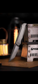 North Mountain Blade CHOP Classic 2505-D-Ti Edge Cut SLD Steel, Tanto, Front Flipper, Titanium Clip & Frame Lock