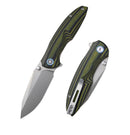 Remette Cool Whale RTCL-G1 3.15" 14C28N Sandblasted Blade Green Textured G10 Handle