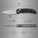 Ganzo Firebird F753M1-BK blade detail – satin 440C drop point