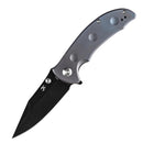 Kansept Rei 3.14in 20CV Black Stonewashed Blade Blue Anodized Titanium Handle - K1061A3