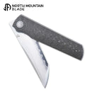North Mountain Blade CHOP 4 2412-CF – SLD San Mai Japanese-Style Tanto, 3K Carbon Fiber, Front Flipper