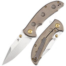 Kansept Rei 3.14in 20CV Stonewashed Blade Orange Peel Bronze Anodized Titanium Handle - K1061A2