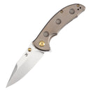Kansept Rei 3.14in 20CV Stonewashed Blade Orange Peel Bronze Anodized Titanium Handle - K1061A2