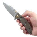 Kansept Rei 3.14in 20CV Stonewashed Blade Orange Peel Bronze Anodized Titanium Handle - K1061A2