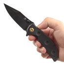Kansept Rei 3.14in 20CV Black Stonewashed Blade Black Stonewashed Titanium Handle - K1061A1