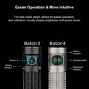 Olight Baton 4 Premium Titanium Limited Edition 1300 Lumen Rechargeable EDC Flashlight w/ Charging Case