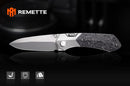 Remette RT-Meteor 2.99in M390 Drop Point Blade Titanium + Carbon Fiber Handle RTPT-E