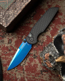 Pro-Tech Knives TR-3 INTEGRITY Sapphire Blue PVD S35VN Blade Relic Textured Black Handles INT106-SB