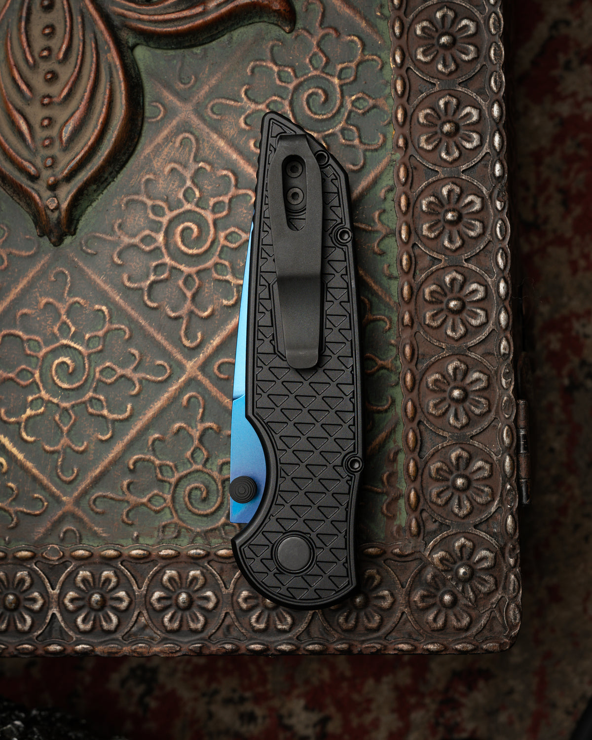 Pro-Tech Knives TR-3 INTEGRITY Sapphire Blue PVD S35VN Blade Relic Tex