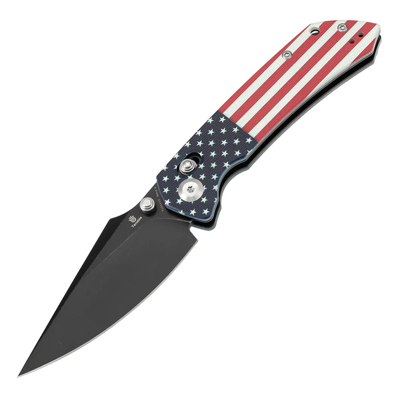 Tenable Fenrir T1034V9 – Jade G10 American Flag Handle, 3.48" Blackwashed Nitro-V Blade, Sparrow Knife Co. Design