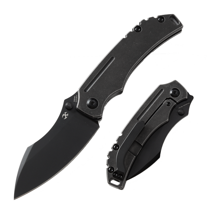 KANSEPT PELICAN EDC THUMB STUDS/FLIPPER KNIFE COATING 6AL4V TITANIUM HANDLE(3.0" CPM S35VN BLADE)KMAXROM DESIGN- K1018A4