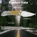 Kansept Fenrir K1034P1 – 3.48″ CPM‑S35VN Harpoon-Flipper, Titanium with Amber Ultem Inlay