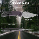 Kansept Fenrir 3.48" Damascus Blackwash Titanium + Purple Micarta K1034Z2