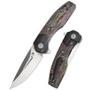 Kansept Cassowary 2.9" CPM S35VN Black Stonewashed Titanium + 80S Camo Carbon Fiber Black, Grey K2065B1