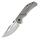 Kansept Nahual K2125V2 – Stonewashed Stainless Blade, Blackwash Titanium & Blue Carbon Fiber Handle with Crossbar Lock
