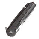 KANSEPT Shard K1006A22 – Satin CPM-S35VN Blade, Tiger Stripe Flamed Titanium + Black Stonewashed Titanium Handle, Kim Ning Design