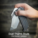 Kubey Hamster Frame Lock Folding Knife Gray Titanium Handle 3.46" Satin 14C28N KU402A
