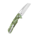 10-8 Button Lock Survival Folding Knife Camo G10 Handle 3.15" Satin 14C28N KU363D
